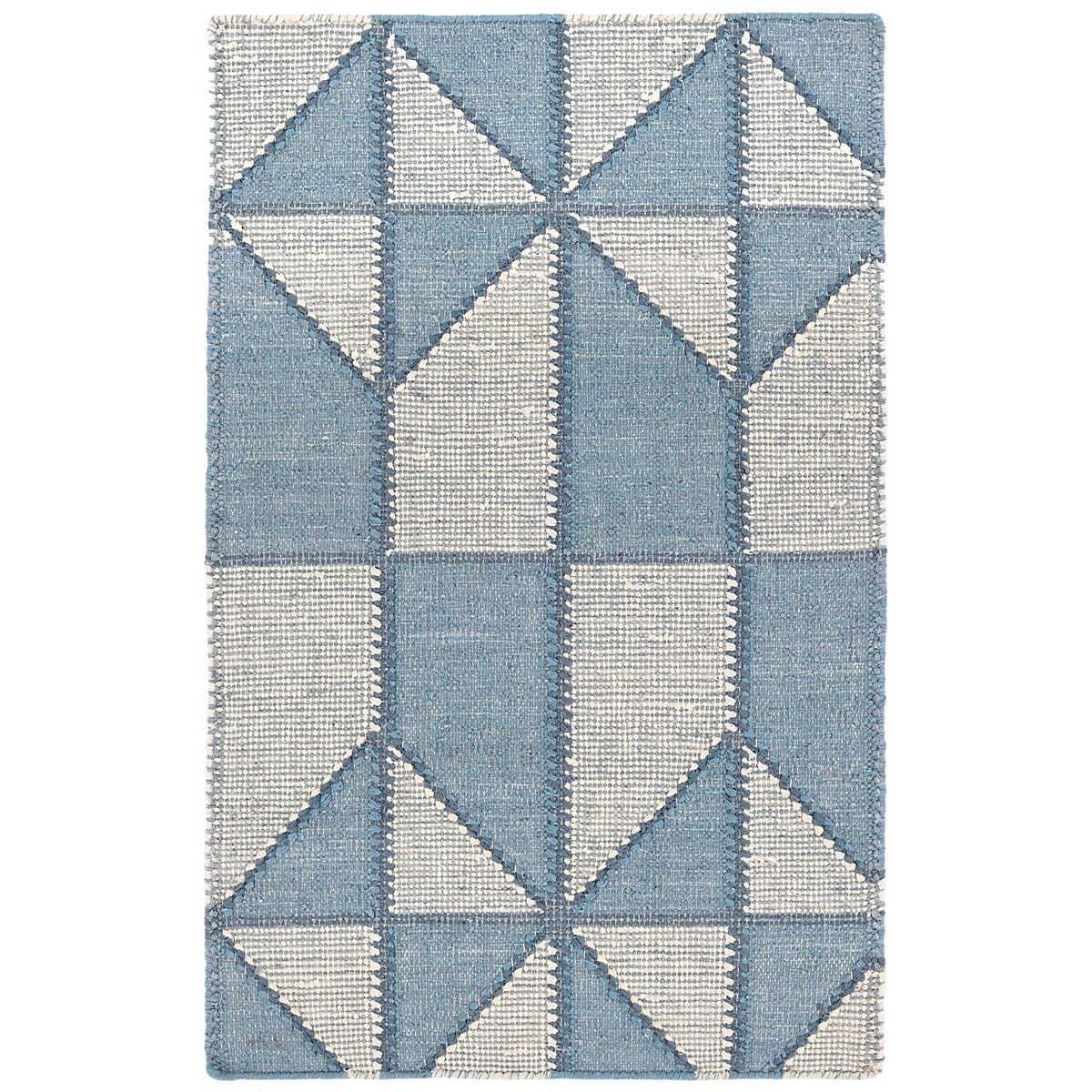 Ojai Blue Loom Knotted Cotton Rug Rugs 