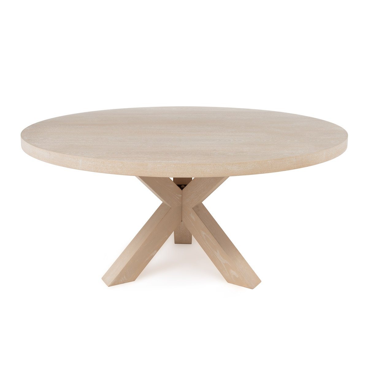 Olive Dining Table Cerused Oak. Front view.