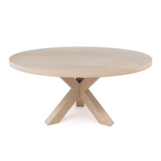 Olive Dining Table Cerused Oak. Front view.