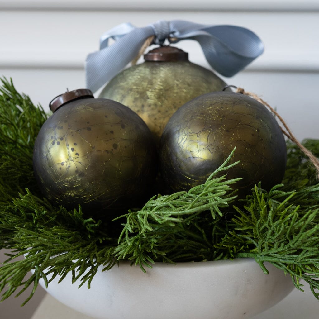 Olive Mercury Glass Ornament Objects & Accents