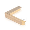 Light wood frame. 0.75" wide. 1.375" thick. Close-up detail view.