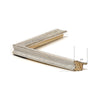 Off-white frame. 0.5" wide and 0.875 thick. Close-up detail view.