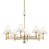 Oxford Brass Chandelier. Front view.
