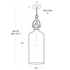Palmer Pendant with dimensions. Dimension view.