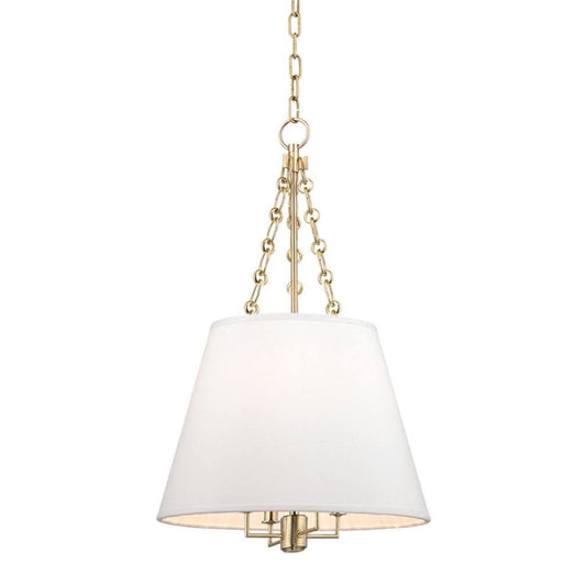 Paloma Pendant Aged Brass. Front view.