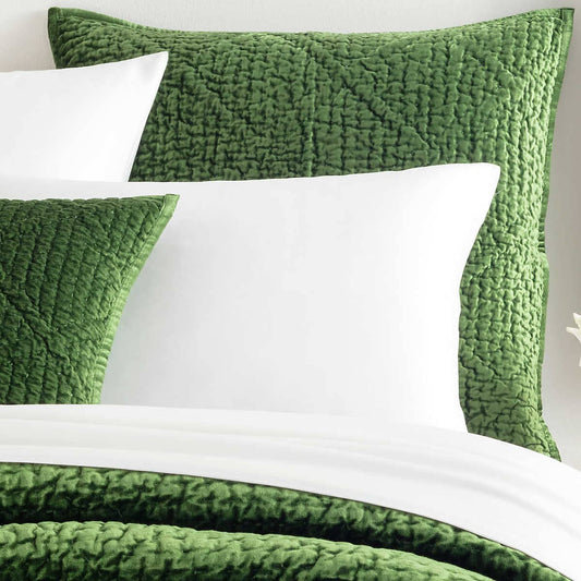 Parisienne Velvet Evergreen Quilted Sham