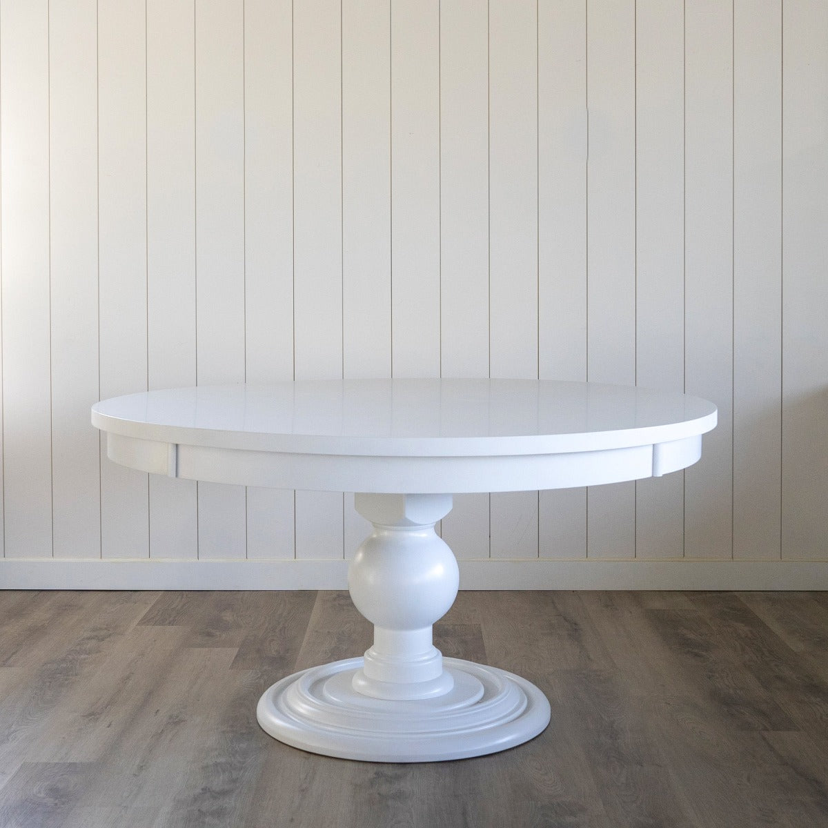 Pedestal Dining Table. Front view.