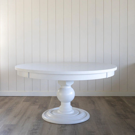 Pedestal Dining Table. Front view.