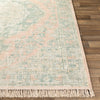 Perry Rug styled over light wood floor. Styled view.