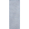 Portland Runner Outdoor Rug - Blue. Top view.