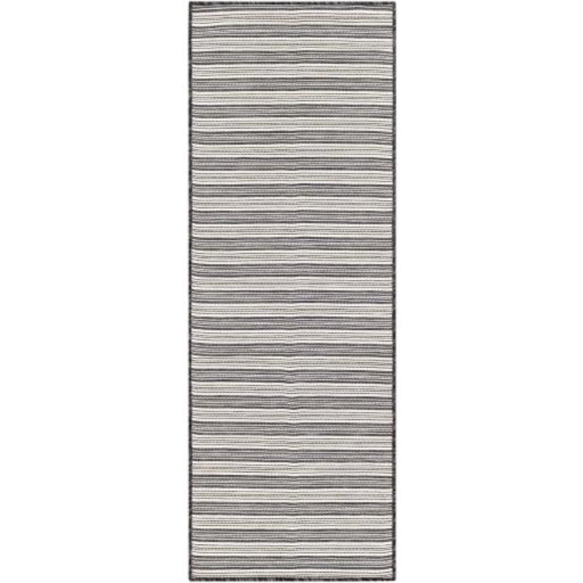 Portland Runner Outdoor Rug - Charcoal. Top view.
