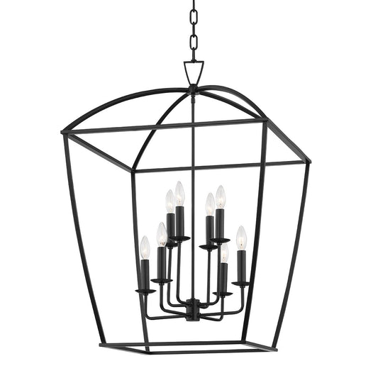 Quinn Lantern Black Iron. Front view.