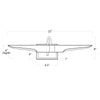 Radford Picture Light - Small with dimensions. Dimension view.