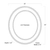Rhode Rattan Mirror with dimensions. Dimension view.