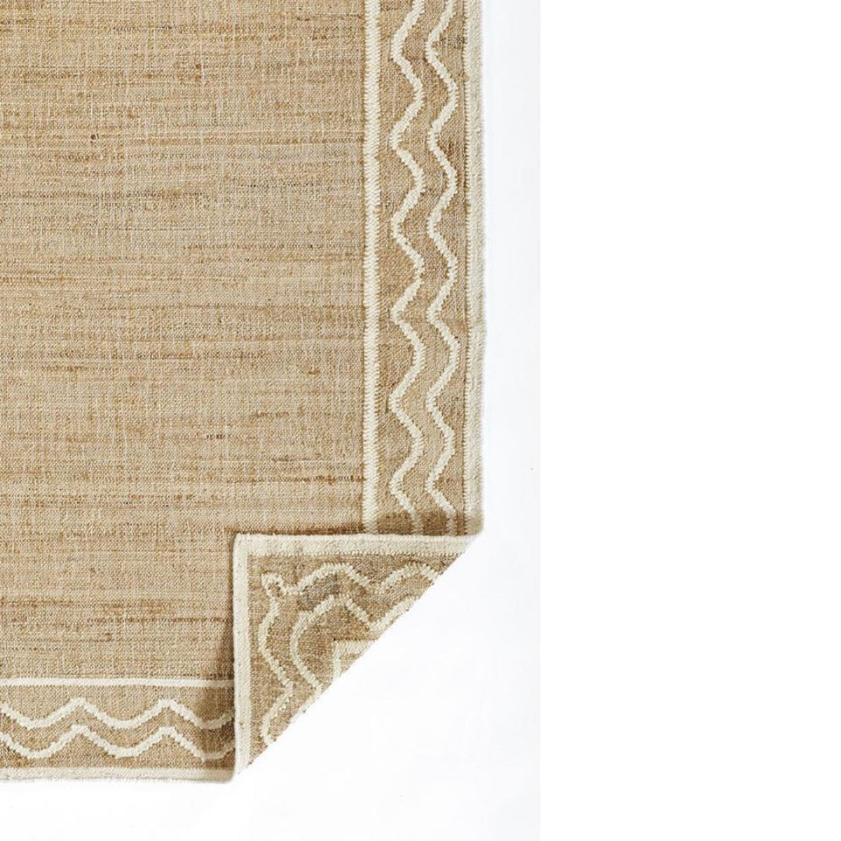 Ripple Jute Rug corner detail. Detail view.