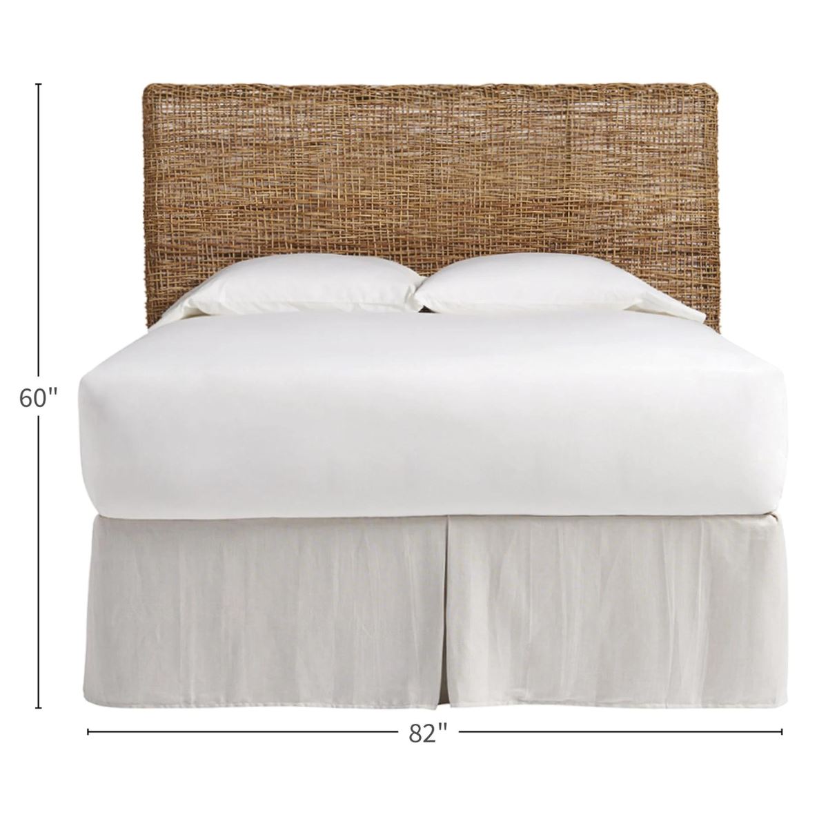 Riviera King Headboard with dimensions. Dimension view.