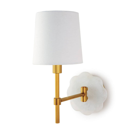 Robin Swing Arm Sconce. Left angle view.