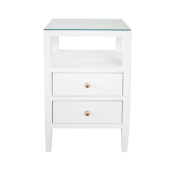 Roscoe Side Table Cabinets & Chests White Linen | Polished Brass