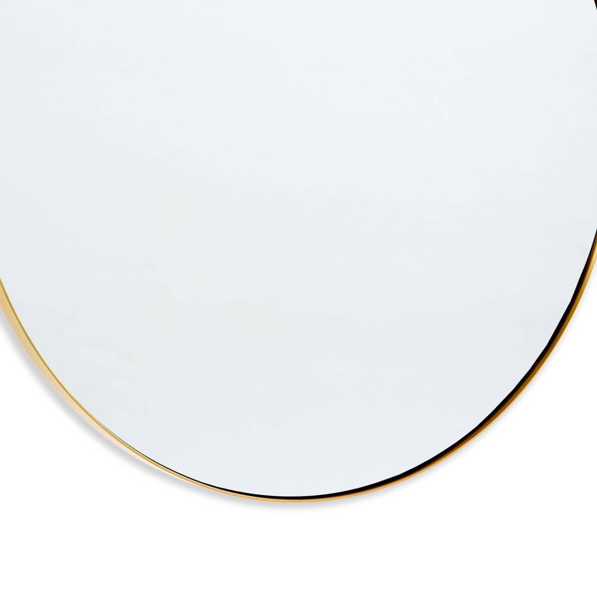 Rowen Mirror Natural Brass bottom. Detail view.