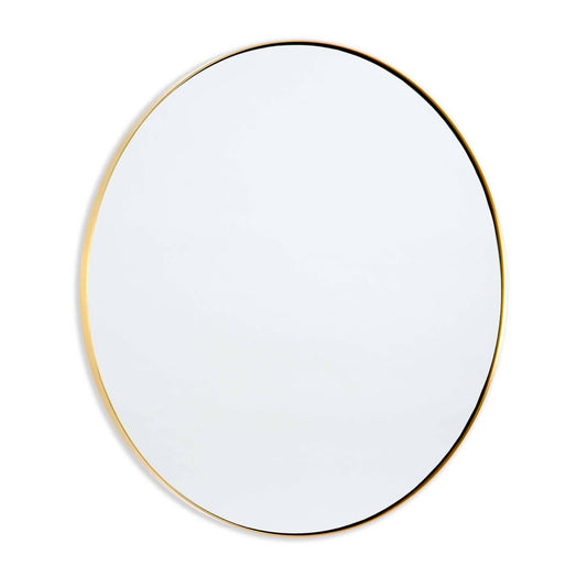 Rowen Mirror Natural Brass. Front view.