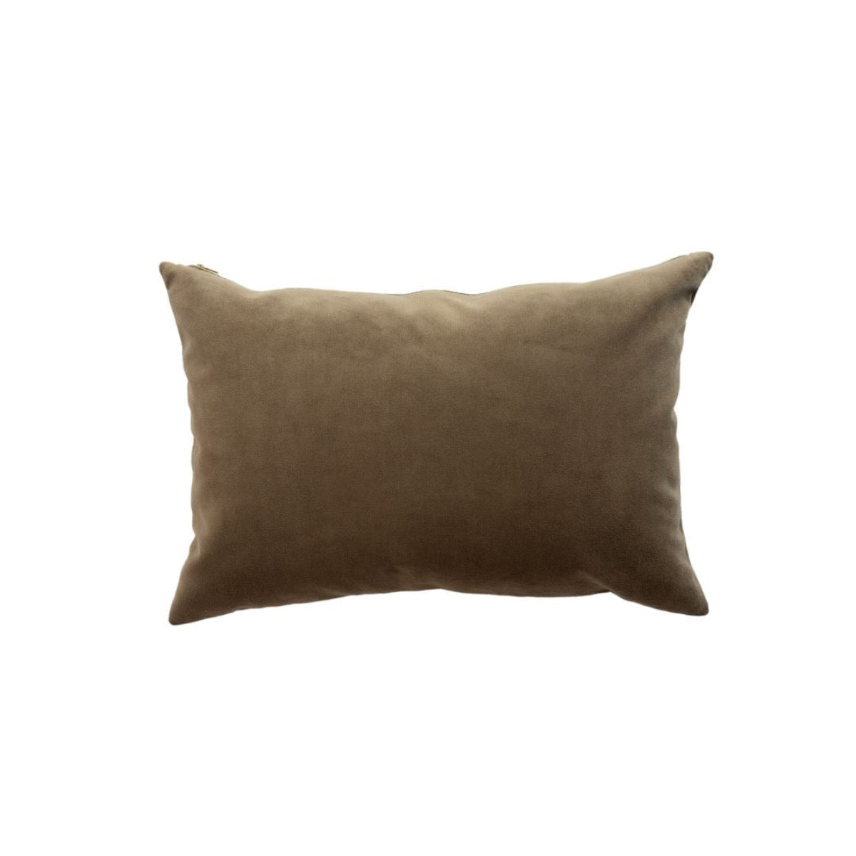 Royal Velvet Lumbar Pillow - Cocoa. Front view. 