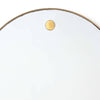 Ruby Circular Mirror top Natural Brass. Detail view.