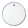 Ruby Circular Mirror Steel. Front view.