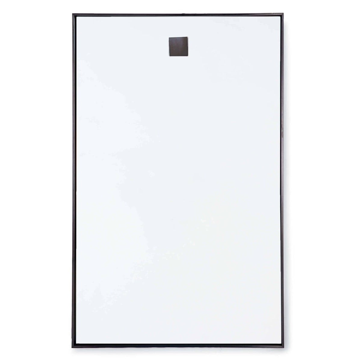 Ruby Rectangle Mirror Steel. Front view.
