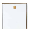 Ruby Rectangle Mirror top Natural Brass. Detail view.