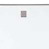 Ruby Rectangle Mirror top Polished Nickel. Detail view.