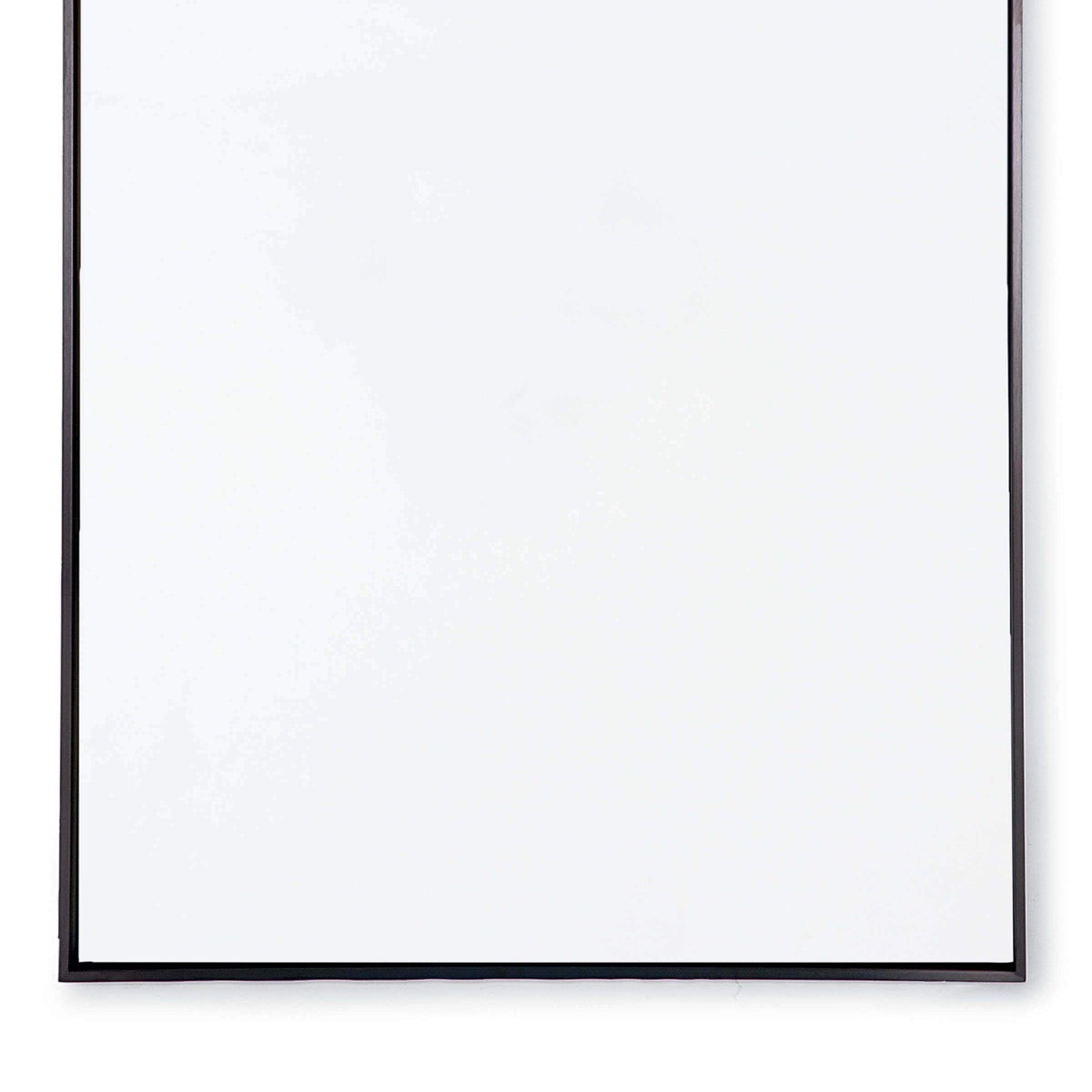 Ruby Rectangle Mirror bottom Steel. Detail view.