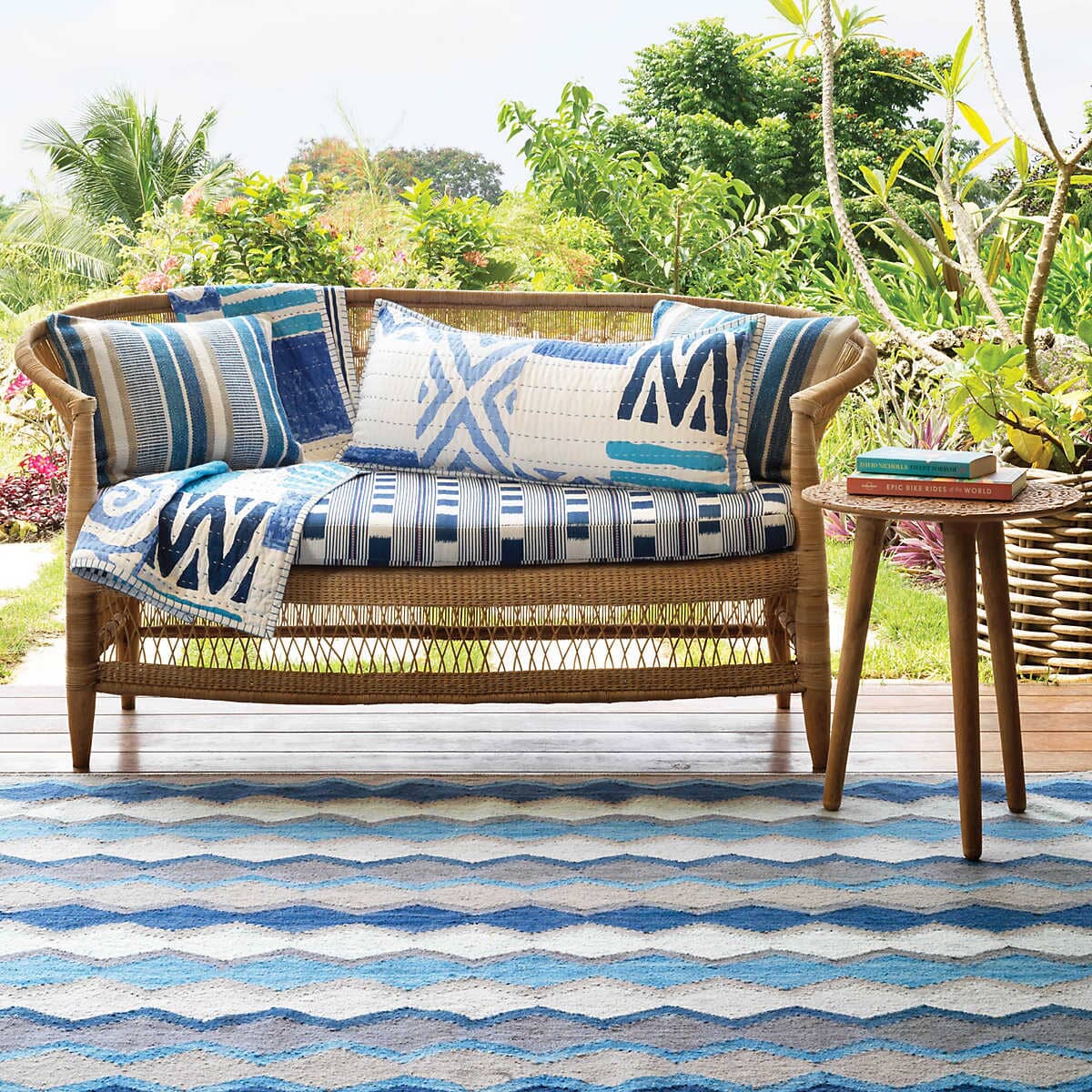 Safety Net Blue Woven Wool Rug Rugs