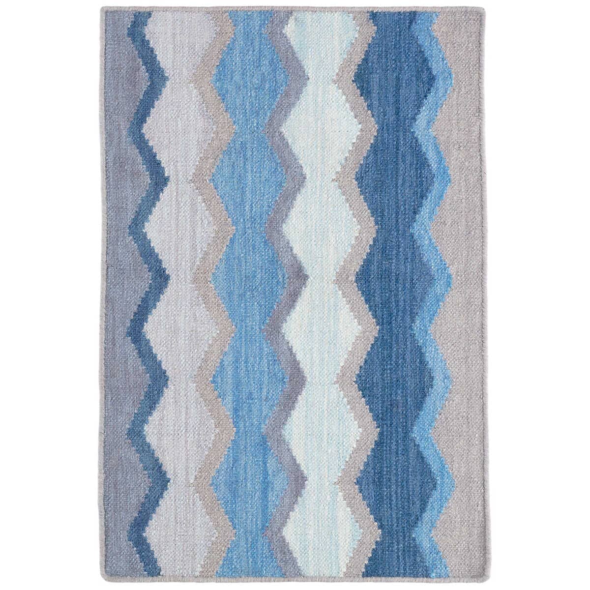 Safety Net Blue Woven Wool Rug Rugs