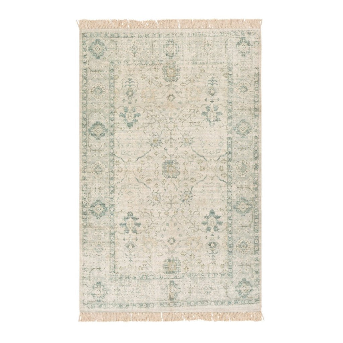 Sage Rug 5' x 7'6. Top view.