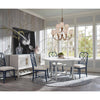 Bimini Chandelier - Large styled above a dining table with white and blue accents. Styled view.