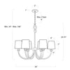 Bimini Chandelier - Small with dimensions. Dimension view.