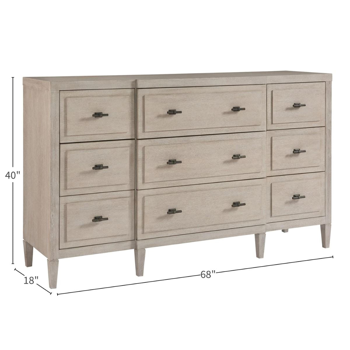 Sam Dresser with dimensions. Right angle dimension view.