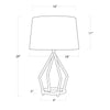 Bimini Table Lamp with dimensions. Dimension view.