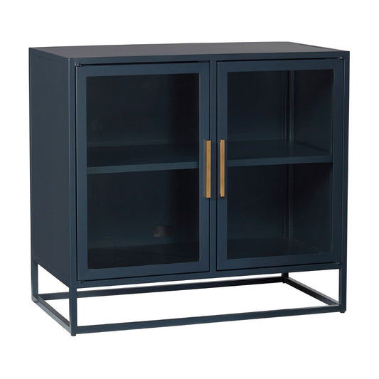 Santorini Short Metal Cabinet. Left angle view.