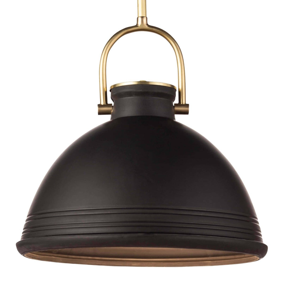 Scarlett Ceramic Pendant - Large shade Black. Front view.