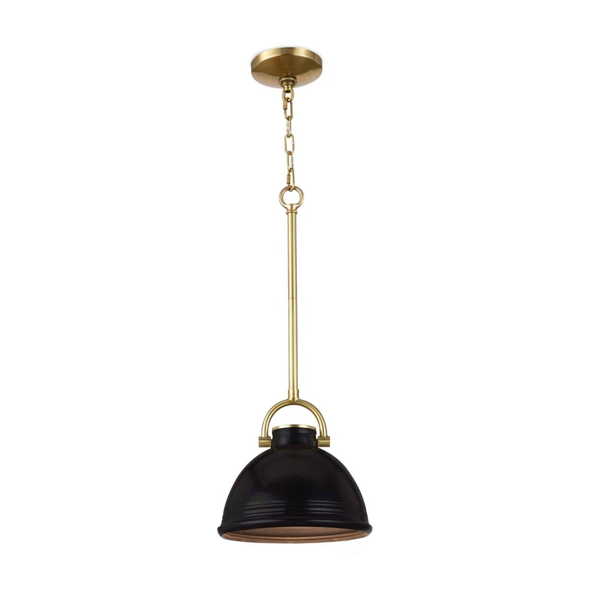 Scarlett Ceramic Pendant - Small Black. Front view.