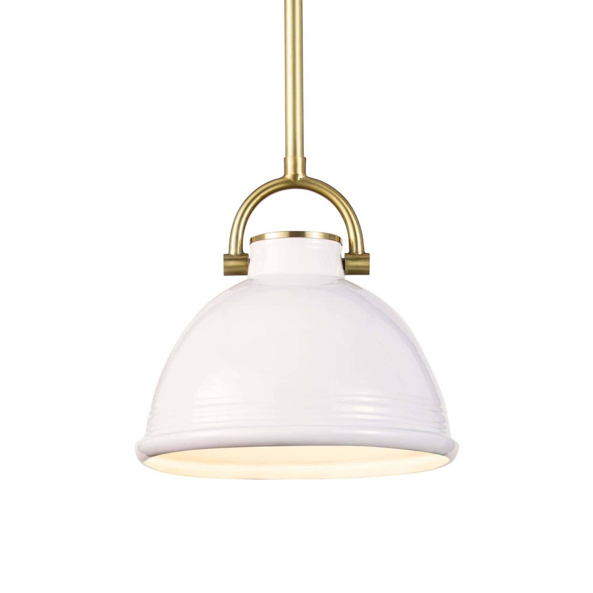 Scarlett Ceramic Pendant - Small shade White. Detail view.