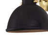 Scarlett Ceramic Sconce shade Black. Detail view.