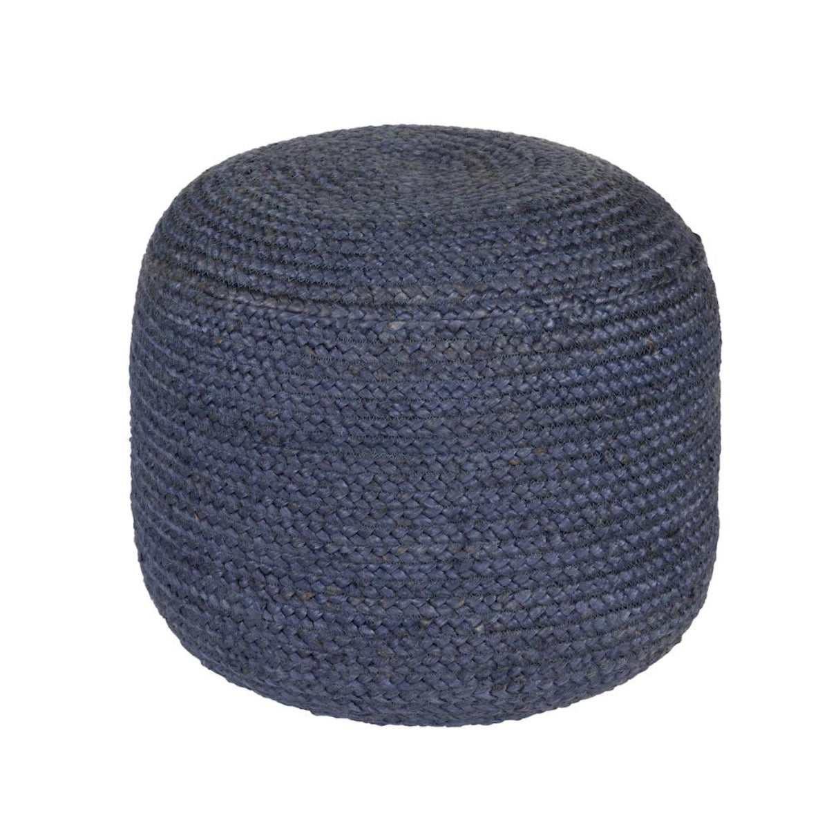 Shore Jute Stool - Navy. Front view.
