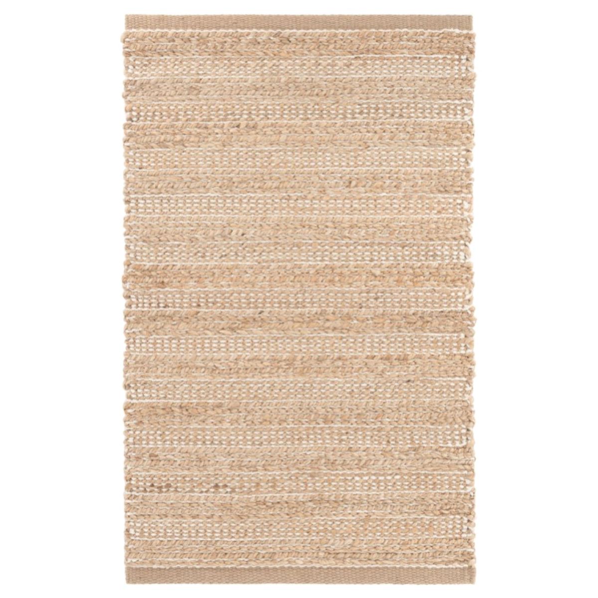 Simba Ivory Woven Jute Rug. Top view.