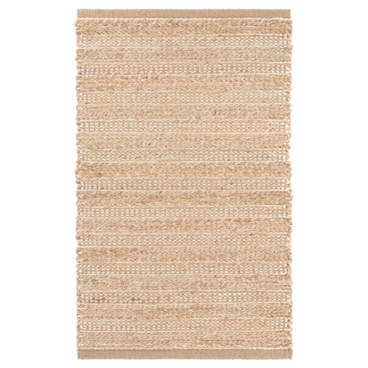Simba Ivory Woven Jute Rug. Top view.