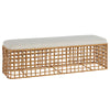 Sira Rattan Bench. Right angle view.