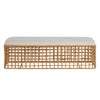 Sira Rattan Bench. Front view.