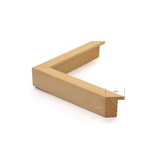 Maple frame. 0.875" wide and 1.375" thick. Close-up detail view.