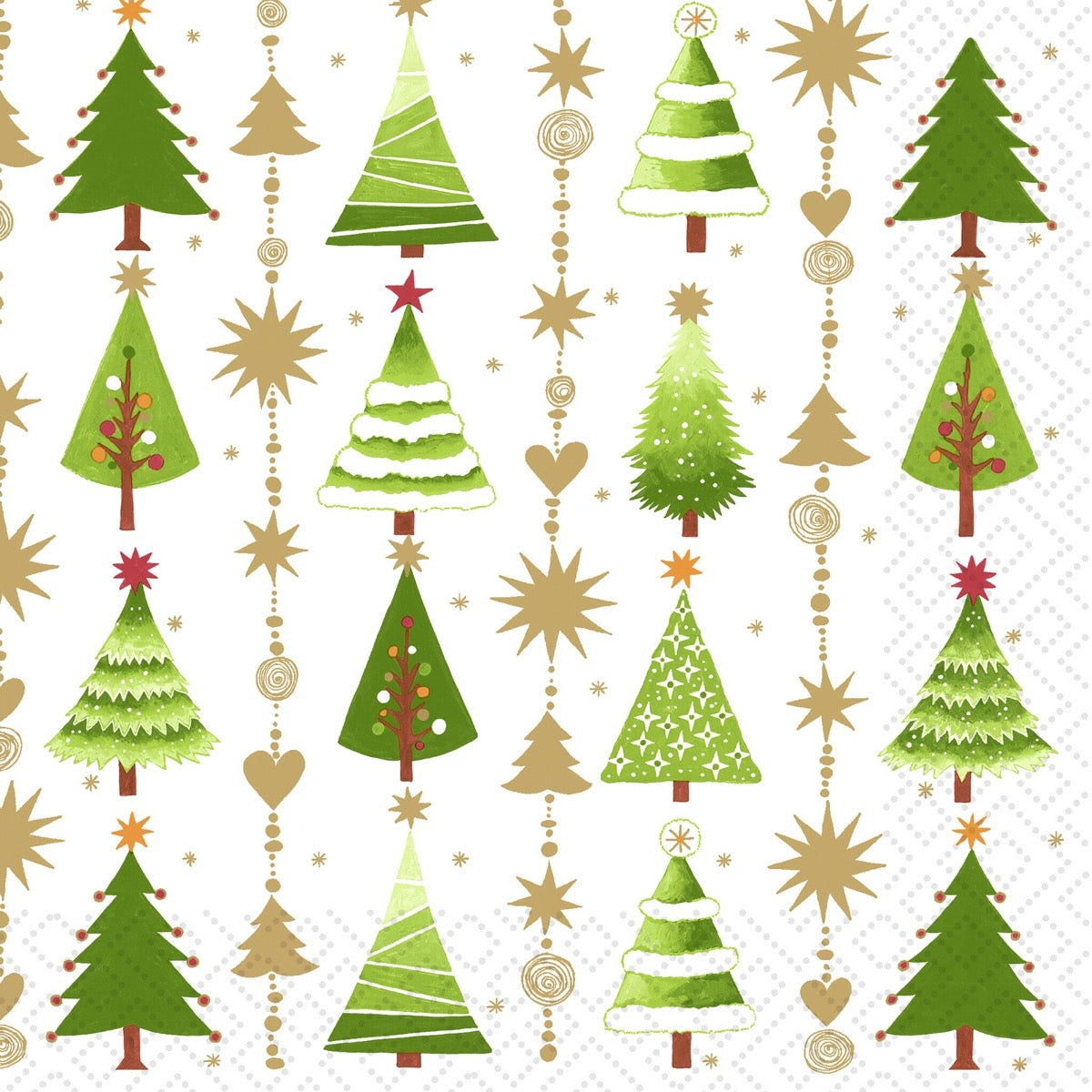 Small Trees - Luncheon Napkin. Front view.